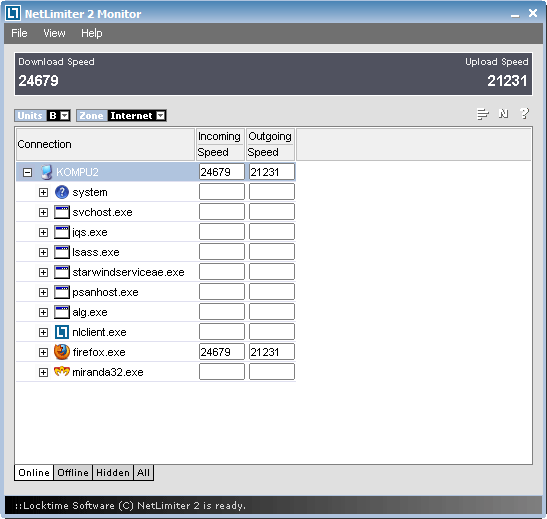NetLimiter Monitor - пример 1